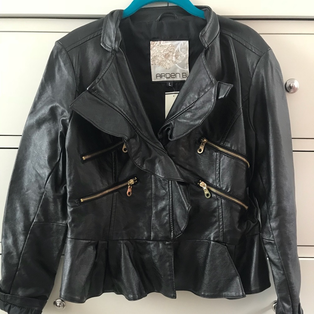 NWT Large Arden B Leather Like Jacket